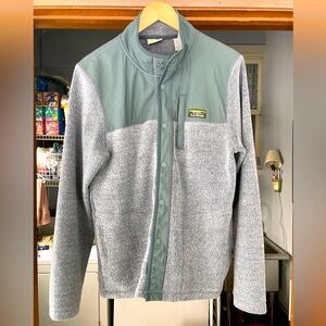 Mens LL Bean soft Sherpa fleece button up sweater/jacket size medium